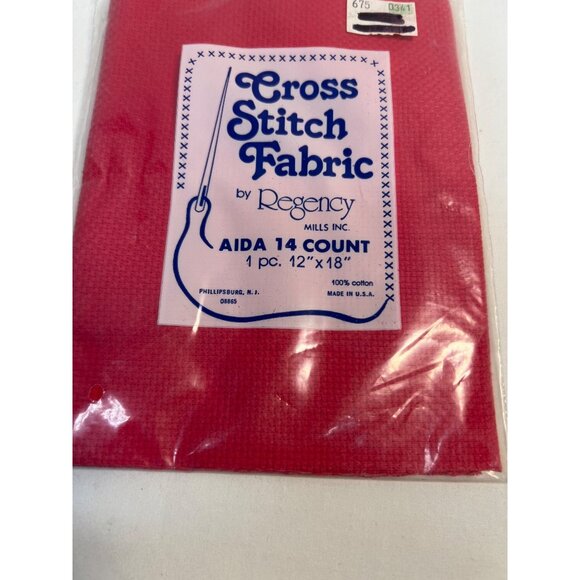 Cross Stitch Fabric By Regency Mills Inc Aida 14 Count 12"x18" 100% Cotton Made - Picture 1 of 2